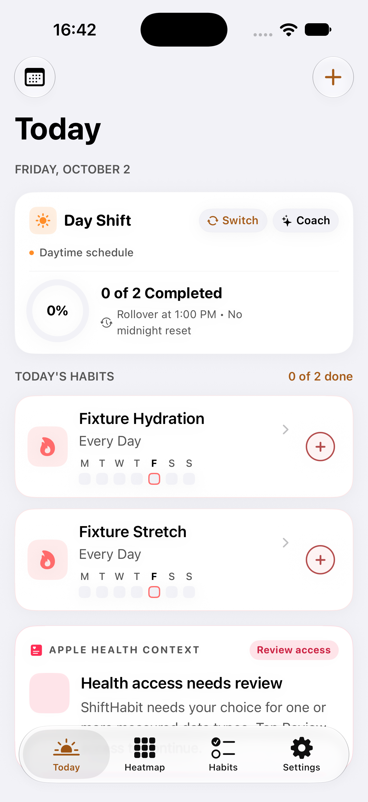Today screen in light mode, inside an iPhone frame
